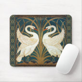 Walter Crane Swan, Rush and Iris Art Nouveau Mousepad (Mit Mouse)