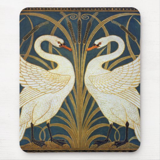 Walter Crane - Swan, Rush and Iris Art Nouveau Mousepad (Vorne)