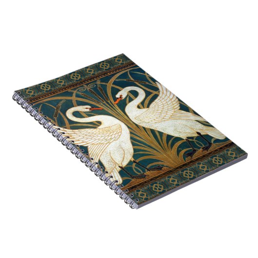 Walter Crane Swan, Rush and Iris Art Nouveau Notizblock (Rechte Seite)