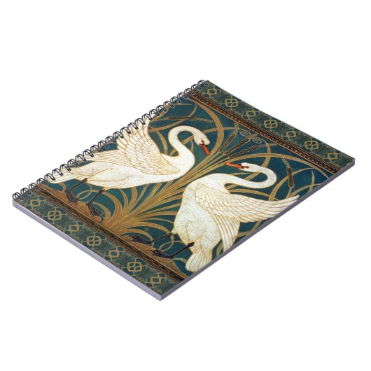 Walter Crane Swan, Rush and Iris Art Nouveau Notizblock (Linke Seite)