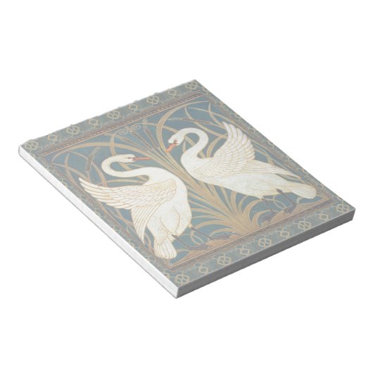 Walter Crane Swan, Rush and Iris Art Nouveau Notizblock (angewinkelt)