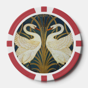 Walter Crane - Swan, Rush and Iris Art Nouveau Pokerchips