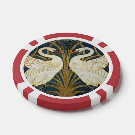 Walter Crane - Swan, Rush and Iris Art Nouveau Pokerchips (Einzeln)