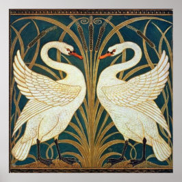 Walter Crane Swan, Rush and Iris Art Nouveau Poster