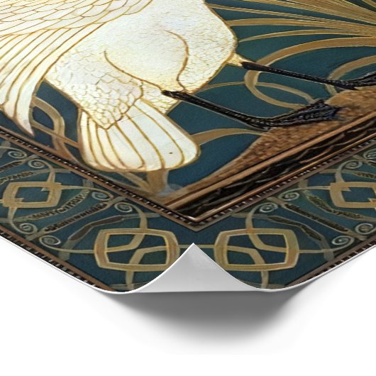 Walter Crane Swan, Rush and Iris Art Nouveau Poster (Ecke)