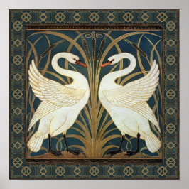 Walter Crane Swan, Rush and Iris Art Nouveau Poster
