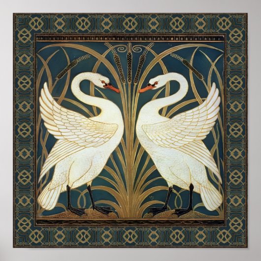 Walter Crane Swan, Rush and Iris Art Nouveau Poster (Vorne)