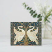 Walter Crane Swan, Rush and Iris Art Nouveau Postkarte (Stehend Vorderseite)