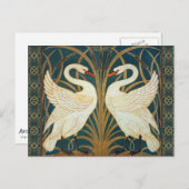 Walter Crane Swan, Rush and Iris Art Nouveau Postkarte (Vorne/Hinten)
