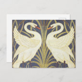 Walter Crane Swan, Rush and Iris Art Nouveau Postkarte (Vorne/Hinten)
