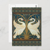 Walter Crane Swan, Rush and Iris Art Nouveau Postkarte (Vorne/Hinten)