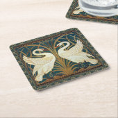 Walter Crane Swan, Rush and Iris Art Nouveau Rechteckiger Pappuntersetzer (angewinkelt)