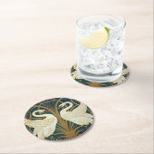 Walter Crane Swan, Rush and Iris Art Nouveau Runder Pappuntersetzer (Vor Ort)