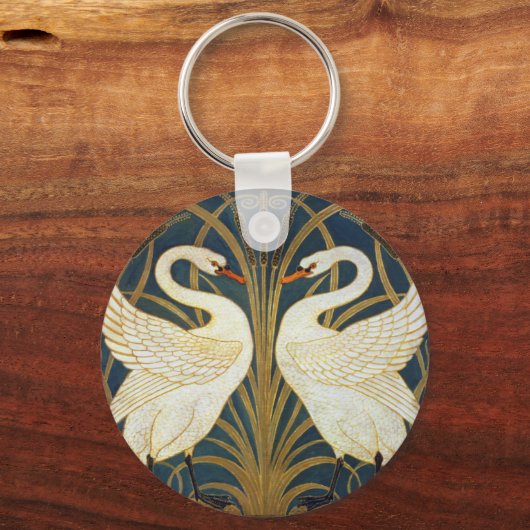 Walter Crane - Swan, Rush and Iris Art Nouveau Schlüsselanhänger (Rückseite)