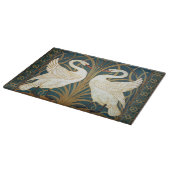 Walter Crane Swan, Rush and Iris Art Nouveau Schneidebrett (Ecke)