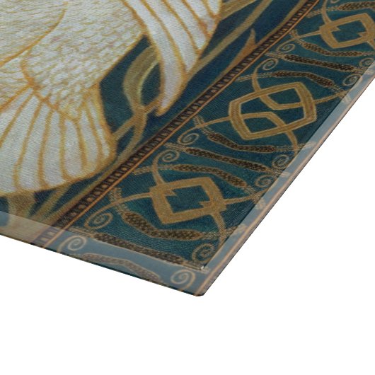 Walter Crane Swan, Rush and Iris Art Nouveau Schneidebrett (Ecke)