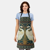 Walter Crane Swan, Rush and Iris Art Nouveau Schürze (Getragen)