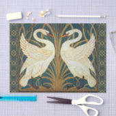 Walter Crane Swan, Rush and Iris Art Nouveau Seidenpapier (Handwerk)