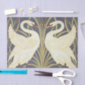 Walter Crane Swan, Rush and Iris Art Nouveau Seidenpapier (Handwerk)