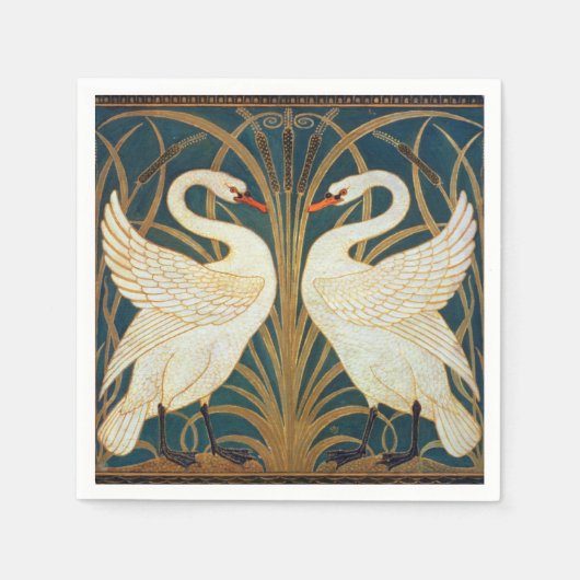 Walter Crane Swan, Rush and Iris Art Nouveau Serviette (Vorderseite)