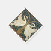 Walter Crane Swan, Rush and Iris Art Nouveau Serviette (Ecke)