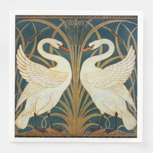 Walter Crane Swan, Rush and Iris Art Nouveau Serviette (Vorderseite)