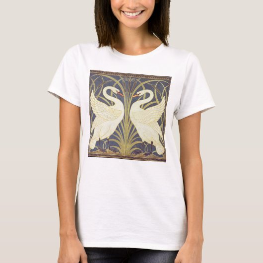 Walter Crane Swan, Rush and Iris Art Nouveau T-Shirt (Vorderseite)