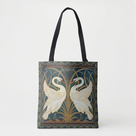 Walter Crane Swan, Rush and Iris Art Nouveau Tasche (Vorderseite)
