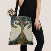 Walter Crane Swan, Rush and Iris Art Nouveau Tasche (Von Nahem)