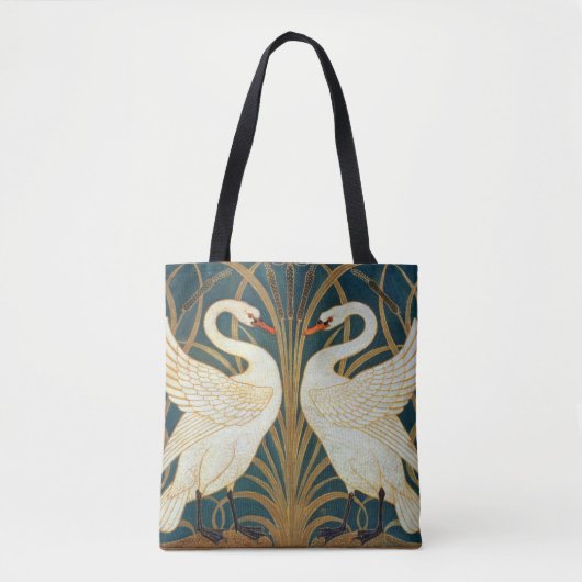 Walter Crane Swan, Rush and Iris Art Nouveau Tasche (Vorderseite)