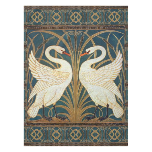 Walter Crane Swan, Rush and Iris Art Nouveau Tischdecke (Vorderseite)