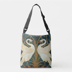 Walter Crane Swan, Rush and Iris Art Nouveau Tragetaschen Mit Langen Trägern