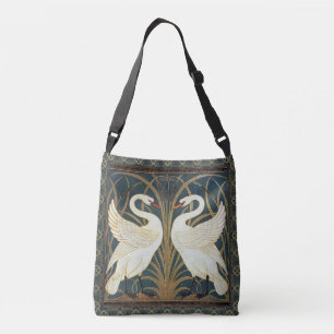 Walter Crane Swan, Rush and Iris Art Nouveau Tragetaschen Mit Langen Trägern