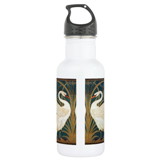 Walter Crane Swan, Rush and Iris Art Nouveau Trinkflasche (Rückseite)