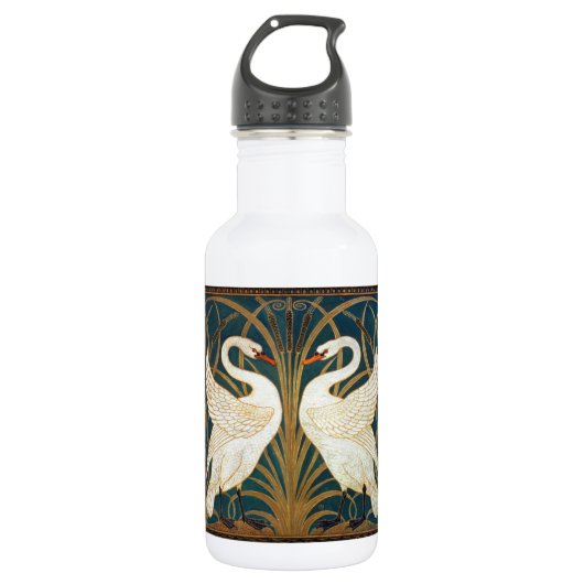 Walter Crane Swan, Rush and Iris Art Nouveau Trinkflasche (Vorderseite)