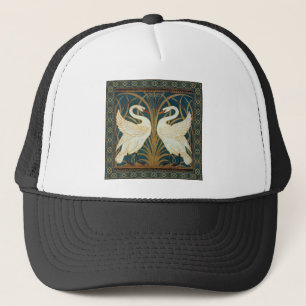 Walter Crane Swan, Rush and Iris Art Nouveau Truckerkappe