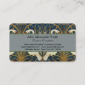 Walter Crane - Swan, Rush and Iris Art Nouveau Visitenkarte (Rückseite)