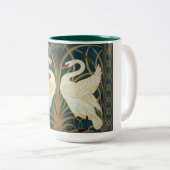 Walter Crane Swan, Rush and Iris Art Nouveau Zweifarbige Tasse (VorderseiteRechts)