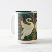 Walter Crane Swan, Rush and Iris Art Nouveau Zweifarbige Tasse (Vorderseite Links)