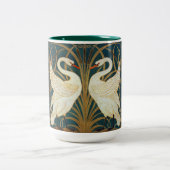 Walter Crane Swan, Rush and Iris Art Nouveau Zweifarbige Tasse (Mittel)