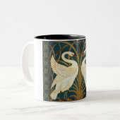 Walter Crane Swan, Rush and Iris Art Nouveau Zweifarbige Tasse (Vorderseite Links)