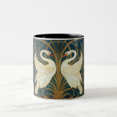 Walter Crane Swan, Rush and Iris Art Nouveau Zweifarbige Tasse (Mittel)