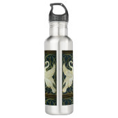 Walter Crane Swan & Rush and Iris Victorian  Edelstahlflasche (Rückseite)