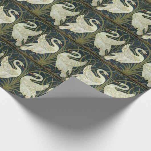 Walter Crane Swan & Rush and Iris Victorian Geschenkpapier (Ecke)