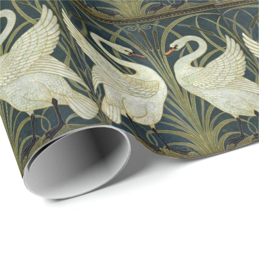 Walter Crane Swan & Rush and Iris Victorian Geschenkpapier (Rolleneckpunkt)