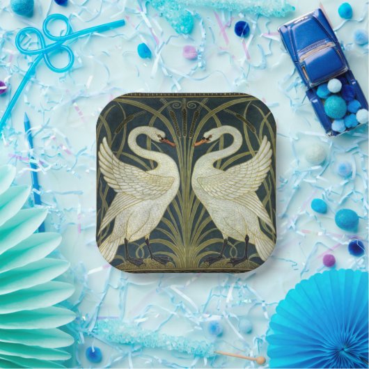 Walter Crane Swan & Rush and Iris Victorian Pappteller (Party)