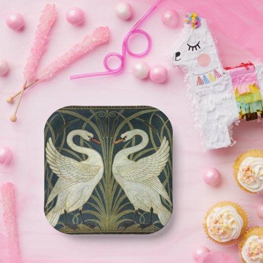 Walter Crane Swan & Rush and Iris Victorian Pappteller (Party)