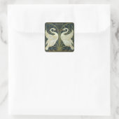 Walter Crane Swan & Rush and Iris Victorian Quadratischer Aufkleber (Tasche)