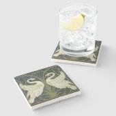 Walter Crane Swan & Rush and Iris Victorian  Steinuntersetzer (Seitenansicht)