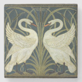 Walter Crane Swan & Rush and Iris Victorian  Steinuntersetzer (Vorderseite)